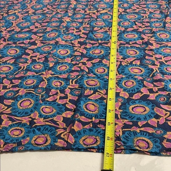 Natural Life Blue Purple Tan Floral Maxi Dress 100% Rayon Boho women - Picture 6 of 9